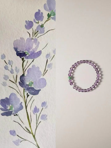"Perilla"Natural purple crystal jadeite bracelet lavender bracelet