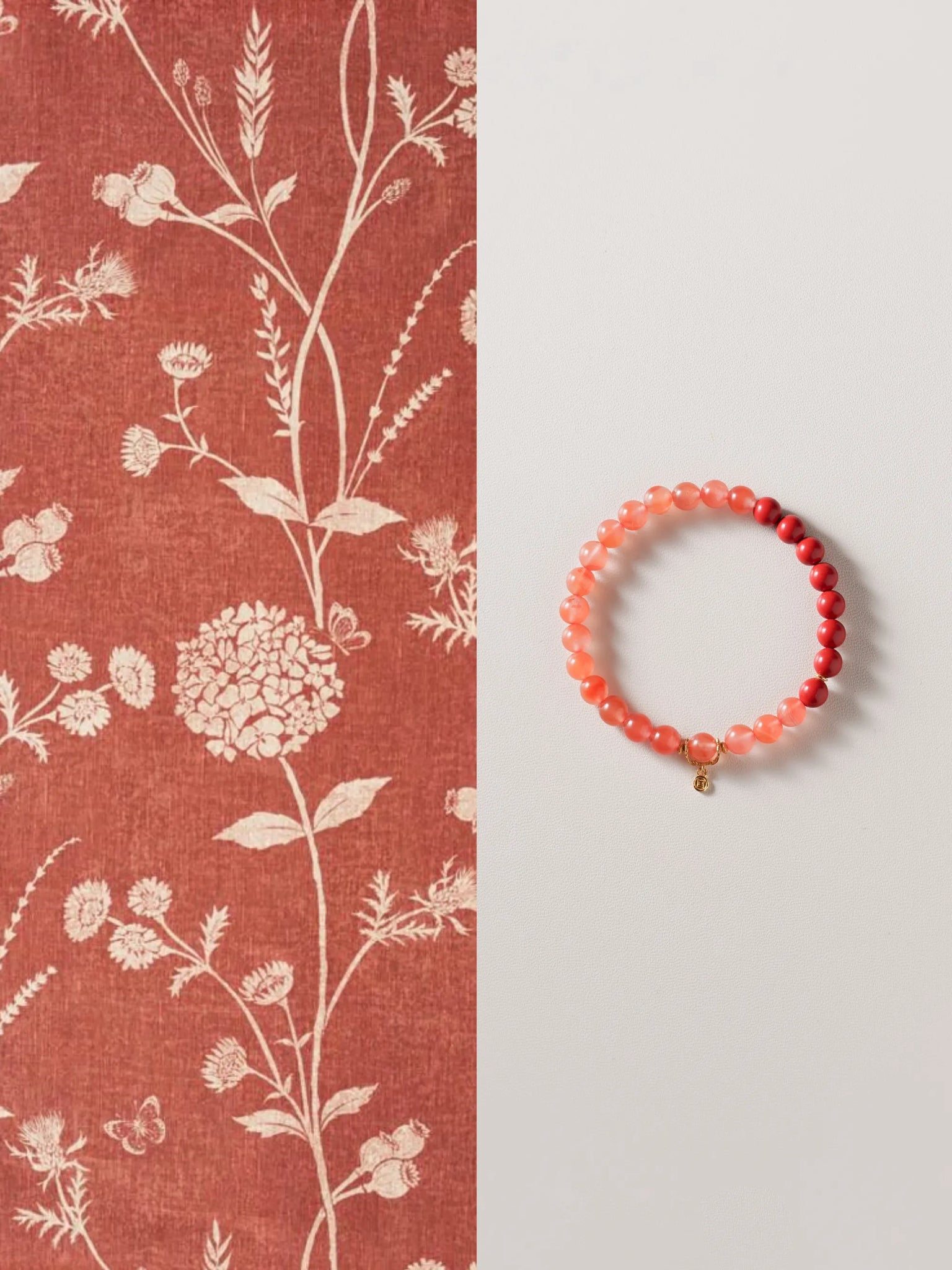 Blossom Guard Cinnabar & Red Agate Emotional Healing Bracelet | Courage & Protection | Handmade Spiritual Jewelry for Women