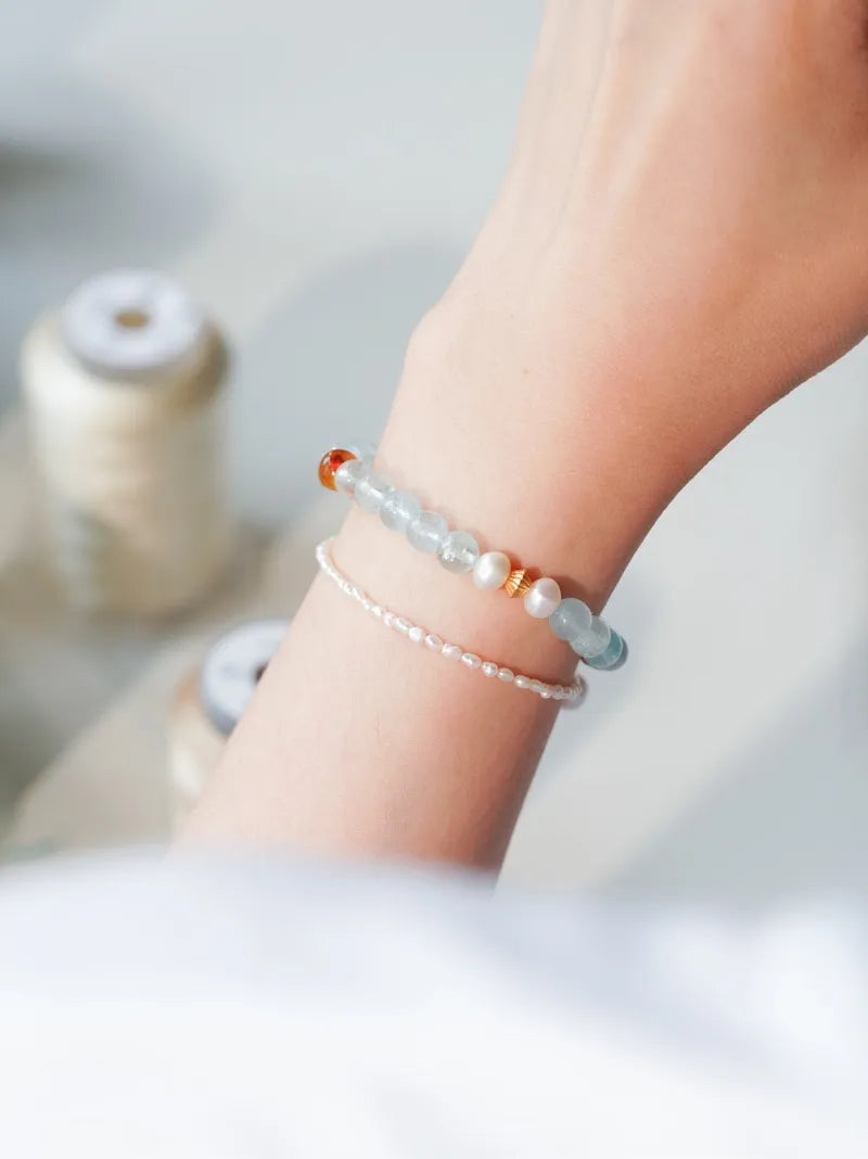 Glow Rest · Aquamarine Energy Bracelet |Circle of Vitality & Balance