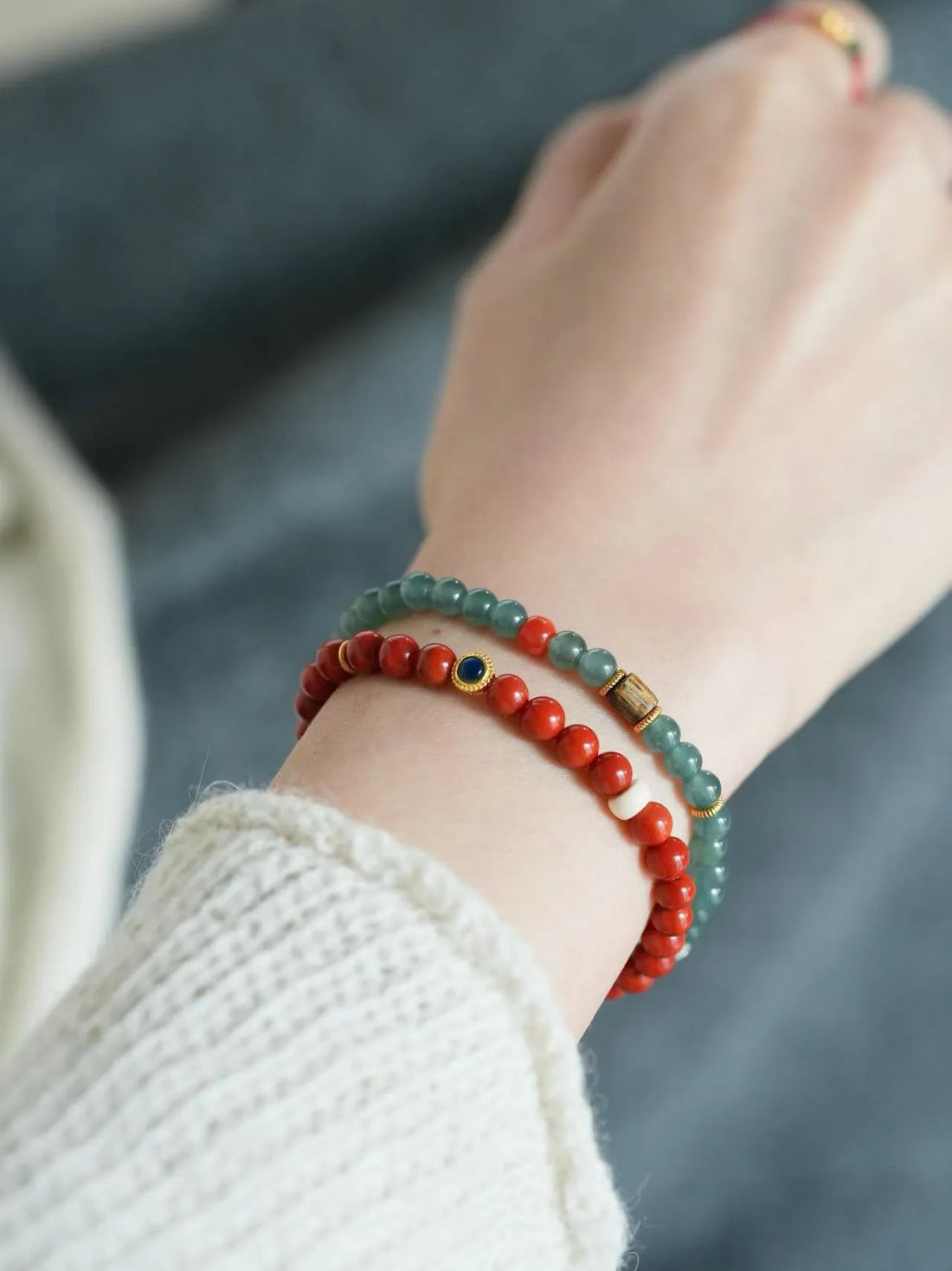 Kindred Glow · Red Agate & Jade Energy Bracelet | Circle of Honesty & Harmony