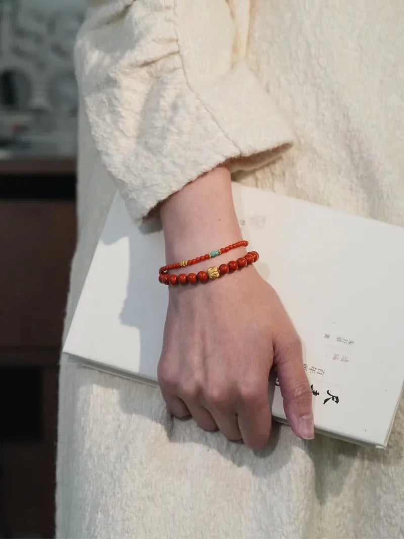 Kindled Spirit · Sichuan Red Agate & Persimmon Agate Energy Bracelet | Circle of Resilience & Renewal