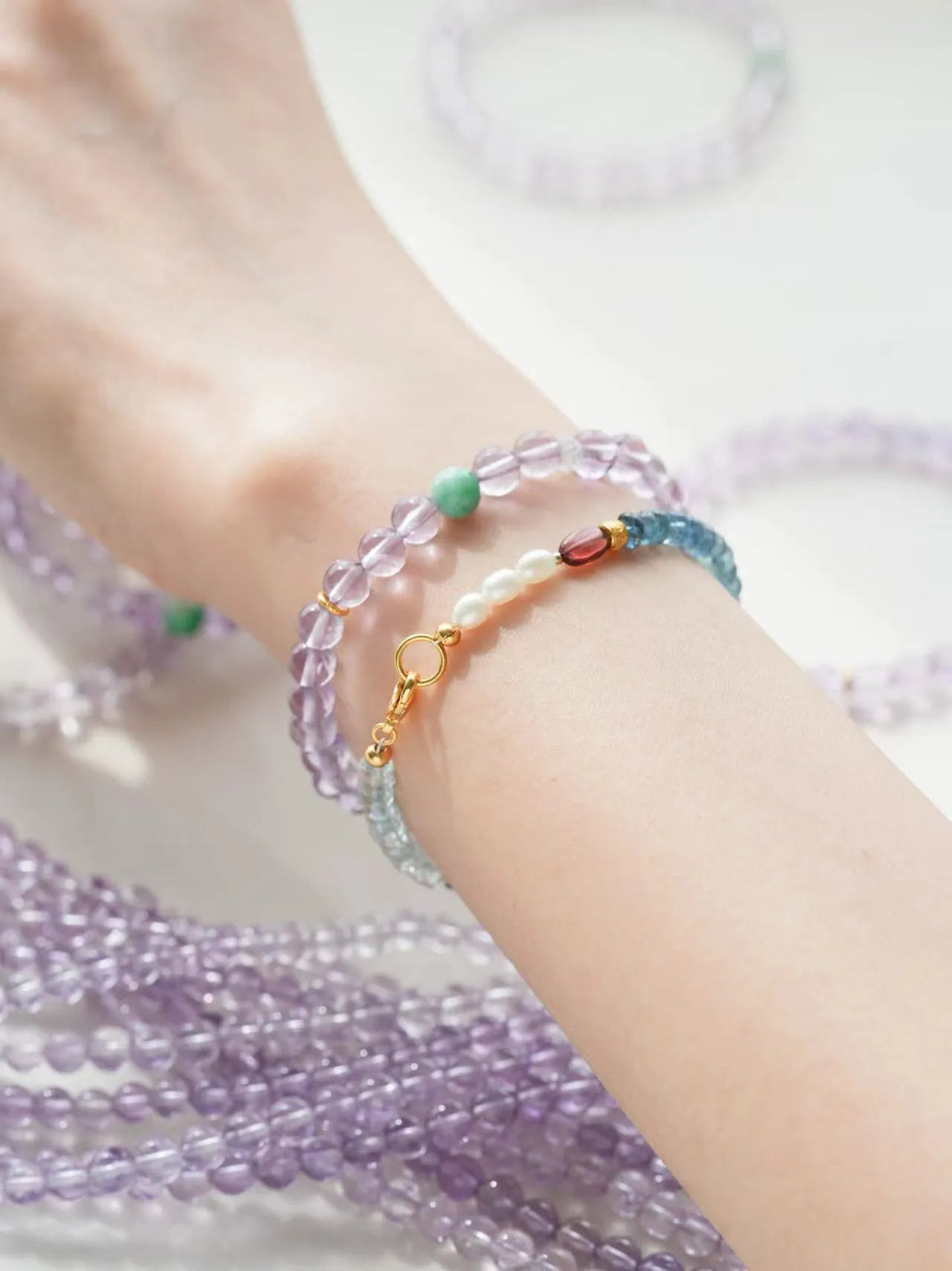 "Perilla"Natural purple crystal jadeite bracelet lavender bracelet