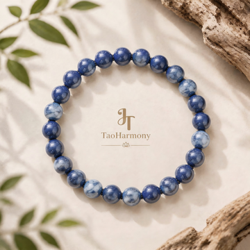 Blue and White Lapis Lazuli Balance Pure Harmony Bracelet | Five Elements: Wood