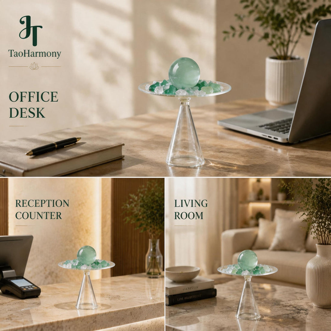 Light Green Fluorite Feng Shui Light Stand | Five Element: Wood