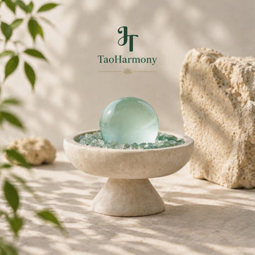 Light Green Fluorite Feng Shui Sphere Bowl | Five Element: Wood