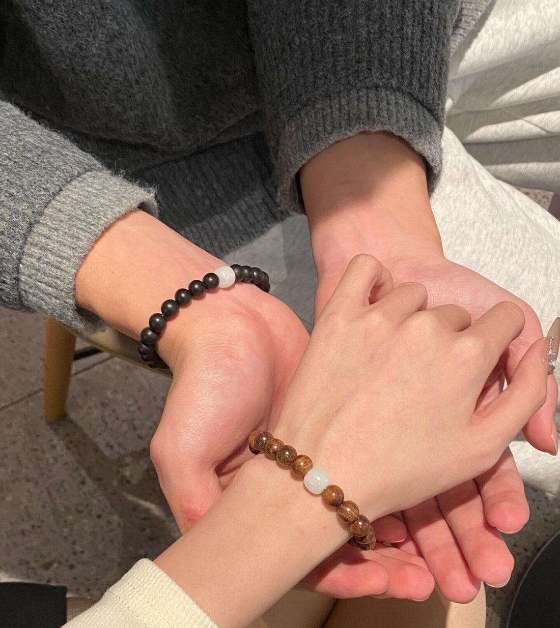 “Rooted in Harmony” — His & Hers Wood + Jade Bracelets for Balanced Connection
