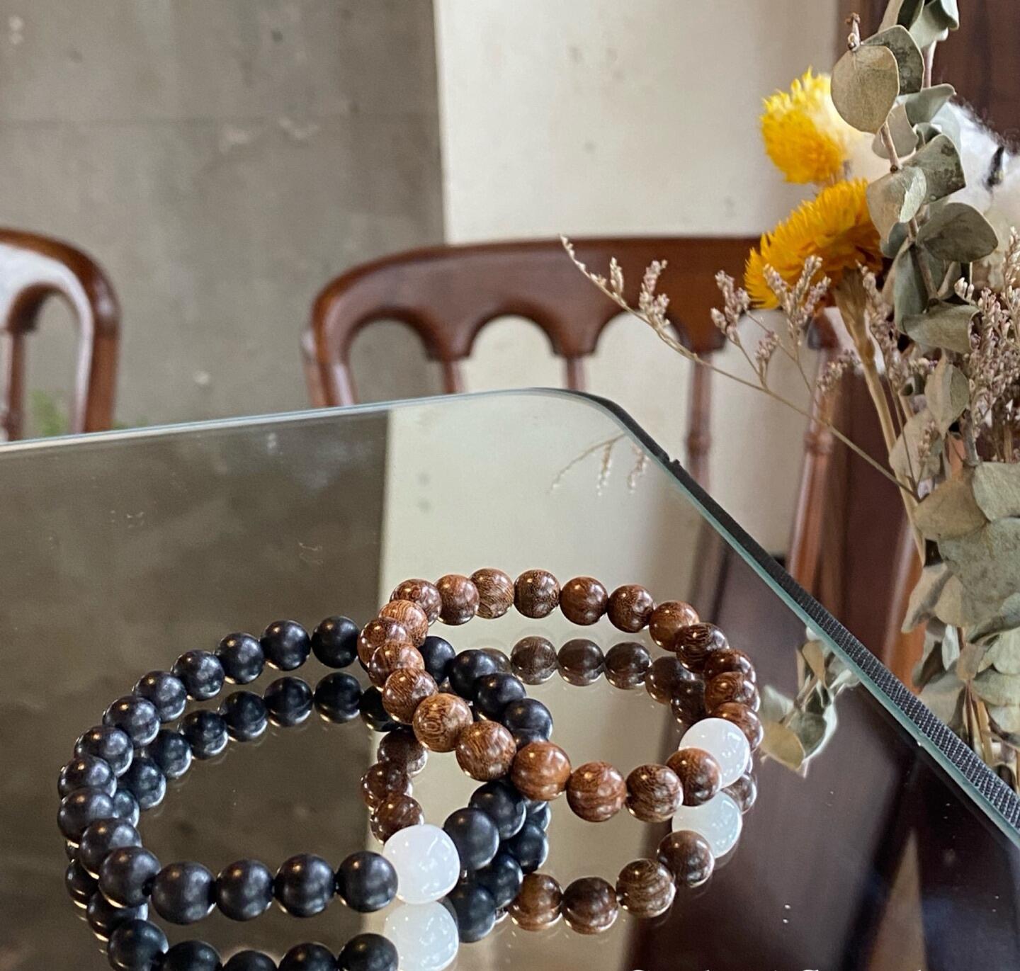 “Rooted in Harmony” — His & Hers Wood + Jade Bracelets for Balanced Connection