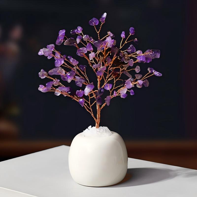 “Amethyst Wisdom Tree” — A Feng Shui Crystal Sculpture for Growth & Energy Flow