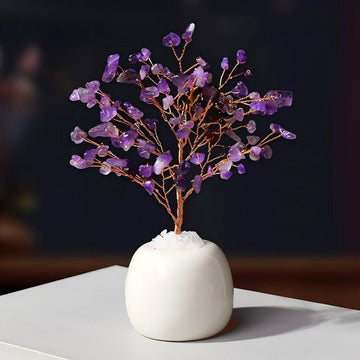 “Amethyst Wisdom Tree” — A Feng Shui Crystal Sculpture for Growth & Energy Flow
