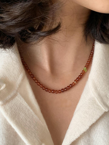 Solar Balance · Garnet & Peridot Series—Necklace