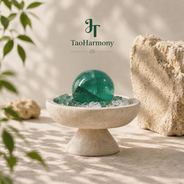 Deep Green Fluorite Feng Shui Sphere Bowl | Five Element: Wood