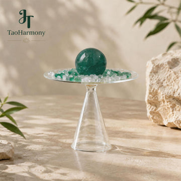 Deep Green Fluorite Feng Shui Light Stand | Five Element: Wood
