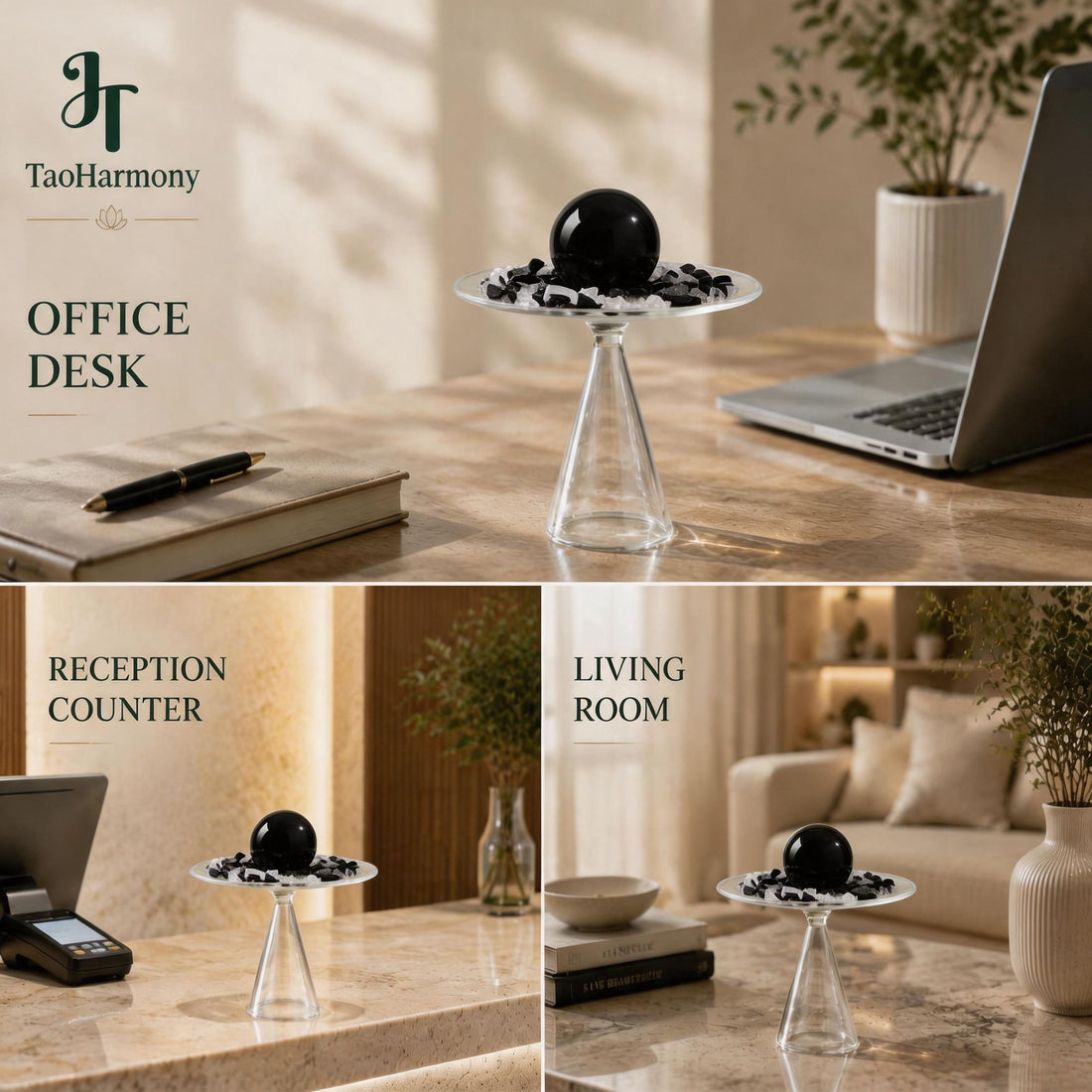 Obsidian Feng Shui Light Stand | Five Element: Water