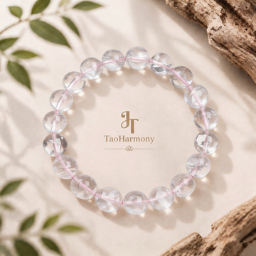 Rainbow Pink Azeztulite Rose Quartz Pure Harmony Bracelet | Five Elements: Fire