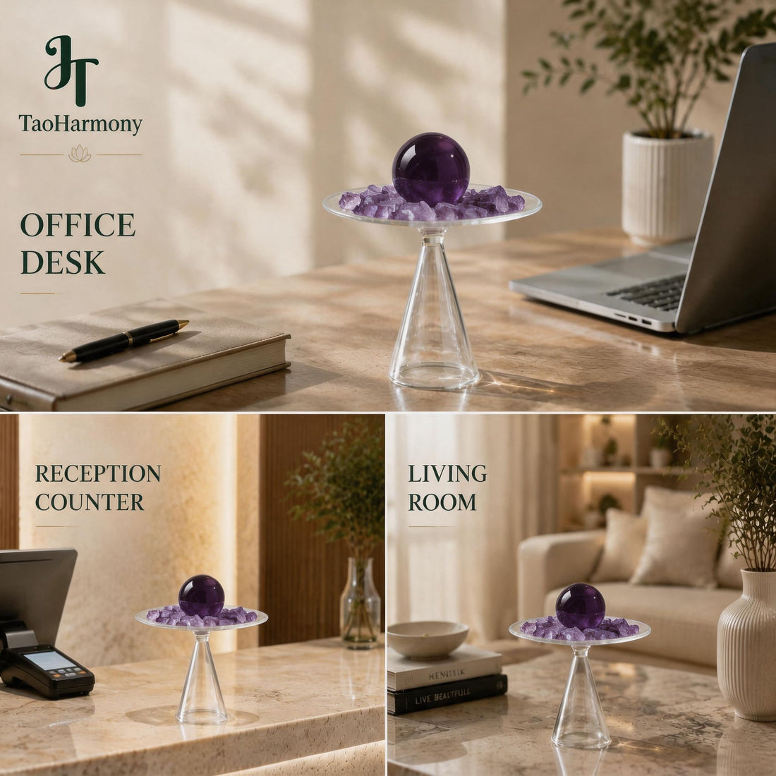 Amethyst Feng Shui Light Stand | Five Element: Fire