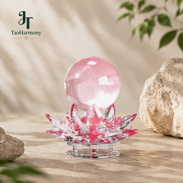 Rose Quartz Feng Shui Lotus Sphere | Five Element: Fire