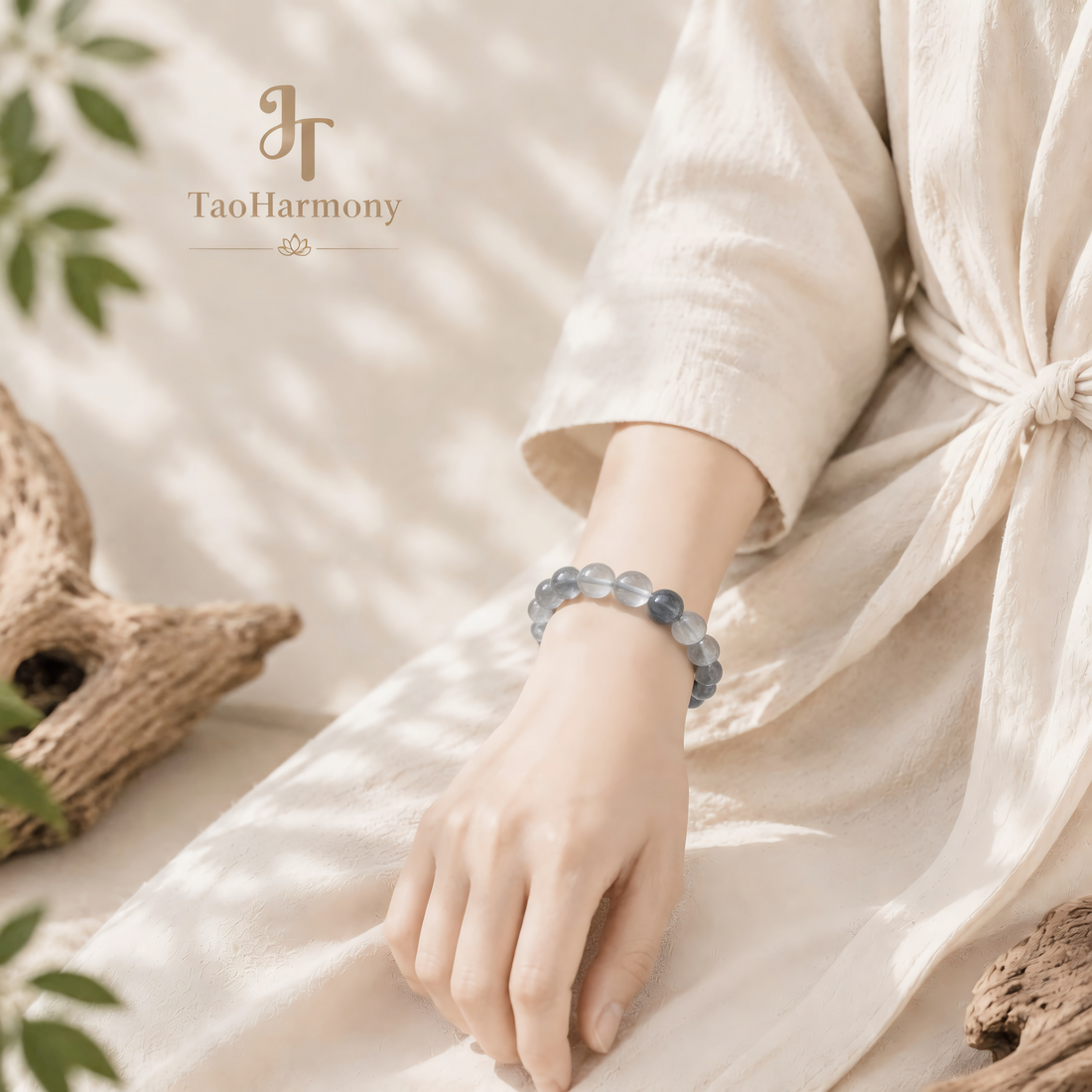 Blue Rabbit Hair Quartz Pure Harmony Bracelet | Five Elements: Wood