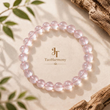 Natural Grapefruit Rose Quartz Pure Harmony Bracelet | Five Elements: Fire