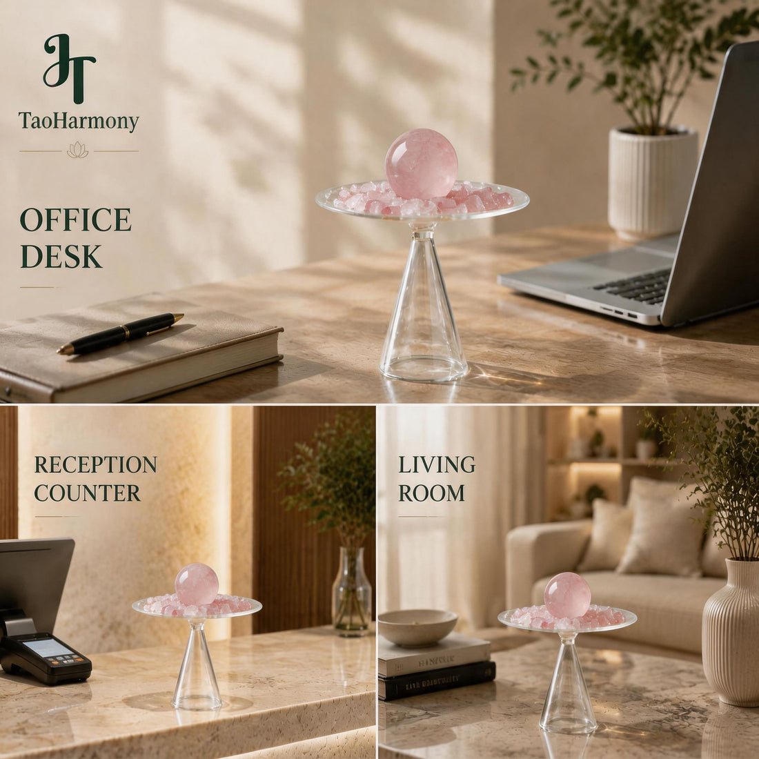 Rose Quartz Feng Shui Light Stand | Five Element: Fire