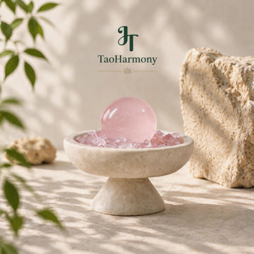 Rose Quartz Feng Shui Sphere Bowl | Five Element: Fire