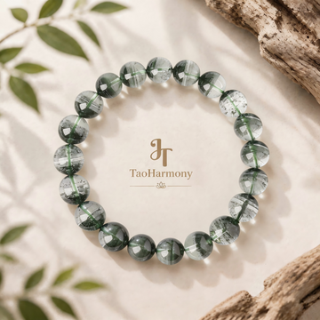 Natural Layered Green Phantom Quartz Pure Harmony Bracelet | Five Element: Wood