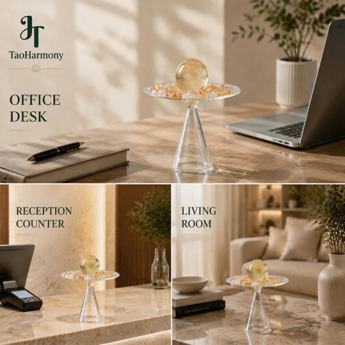 Yellow Calcite Feng Shui Light Stand | Five Element: Earth