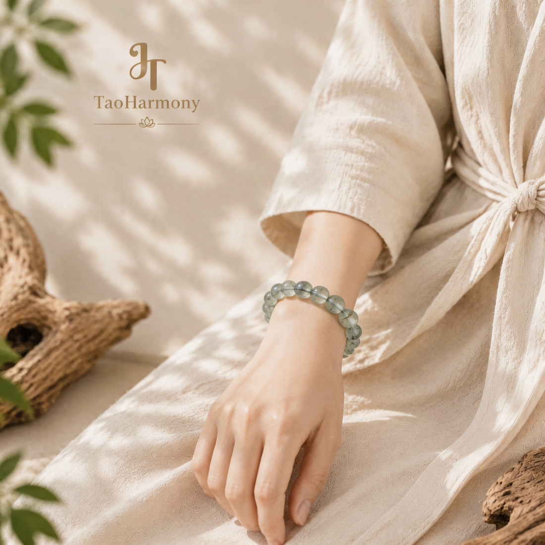 Green Phantom Quartz Pure Harmony Bracelet – Clear Dew| Five Elements: Wood