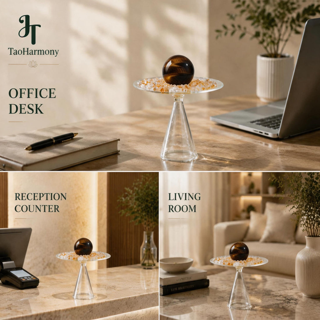Tiger Eye Feng Shui Light Stand | Five Element: Earth