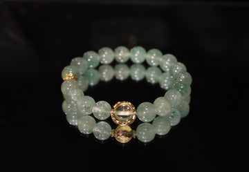 Luminous Poise · Green Strawberry & Lemon Quartz Energy Bracelet | Circle of Insight & Opportunity