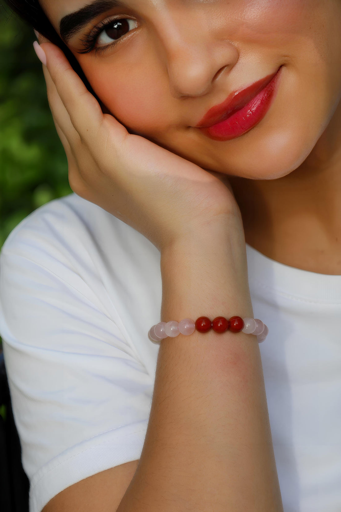 Serene Grace · Rose Quartz & Agate Energy Bracelet | Circle of Harmony & Joy
