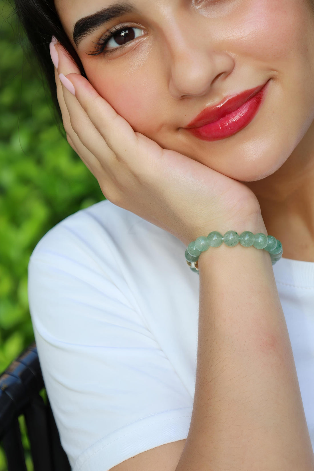 Luminous Poise · Green Strawberry & Lemon Quartz Energy Bracelet | Circle of Insight & Opportunity