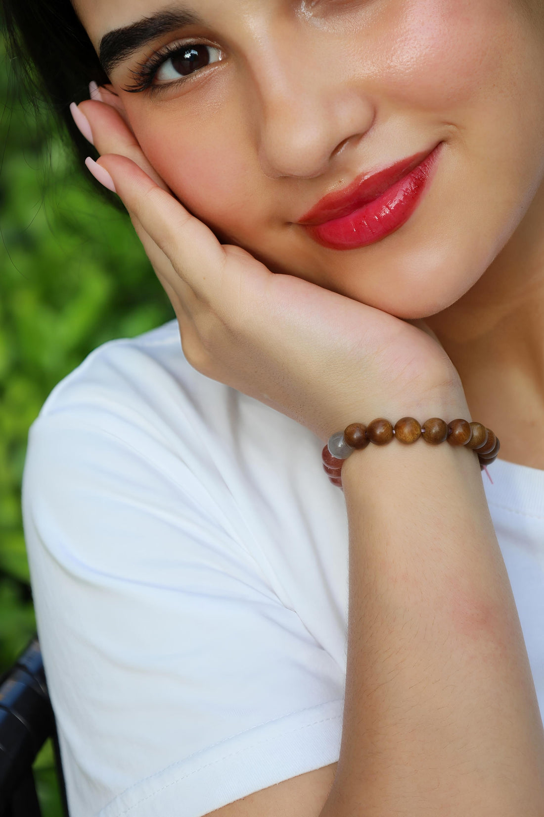 Tender Glow · Strawberry Quartz & Moonstone Energy Bracelet | Circle of Love & Warmth