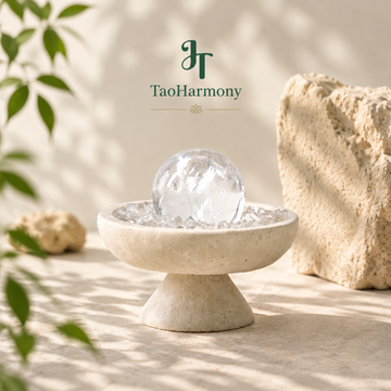 Clear Quartz Feng Shui Sphere Bowl | Five Element: Metal