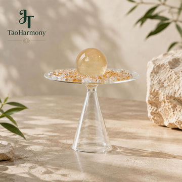 Yellow Calcite Feng Shui Light Stand | Five Element: Earth
